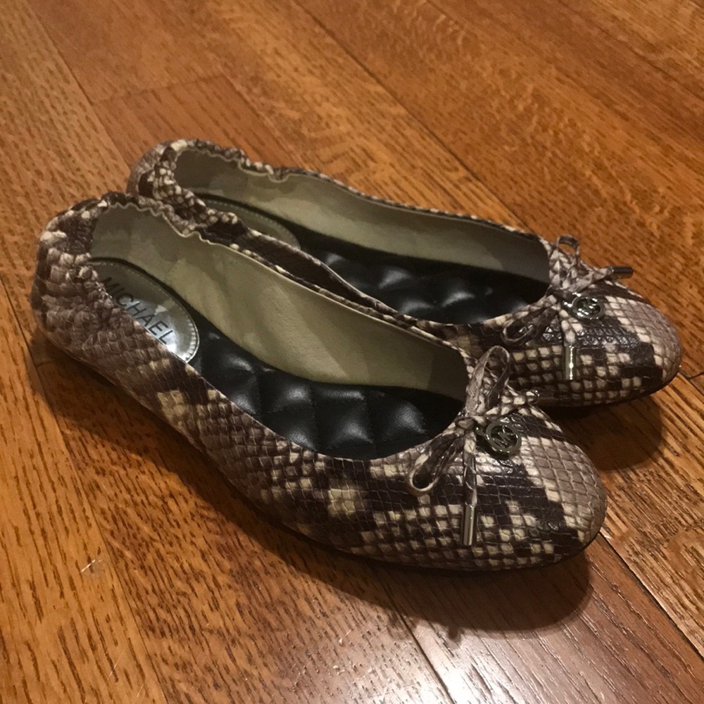 Michael Kors snake-embossed leather shoes